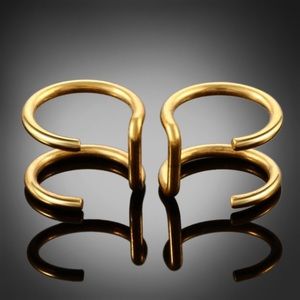 One Gold Steel Faux Fake Cartilage Piercing